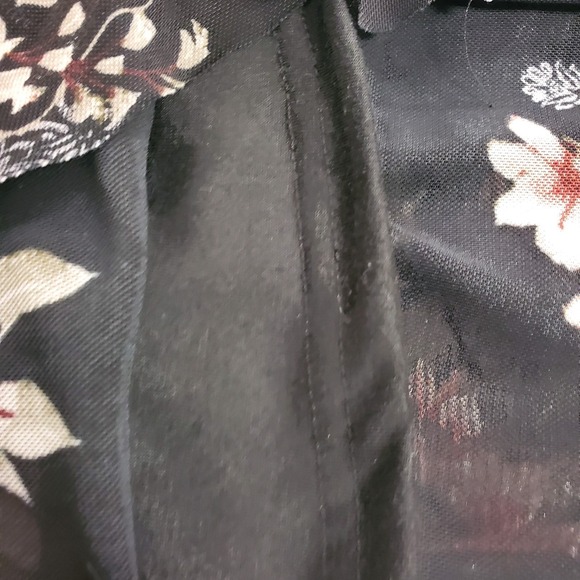 Gimmicks Bke Womens Y2K Dark Floral Whimsigoth Mesh Babydoll Top Size L Fairy - Picture 11 of 13